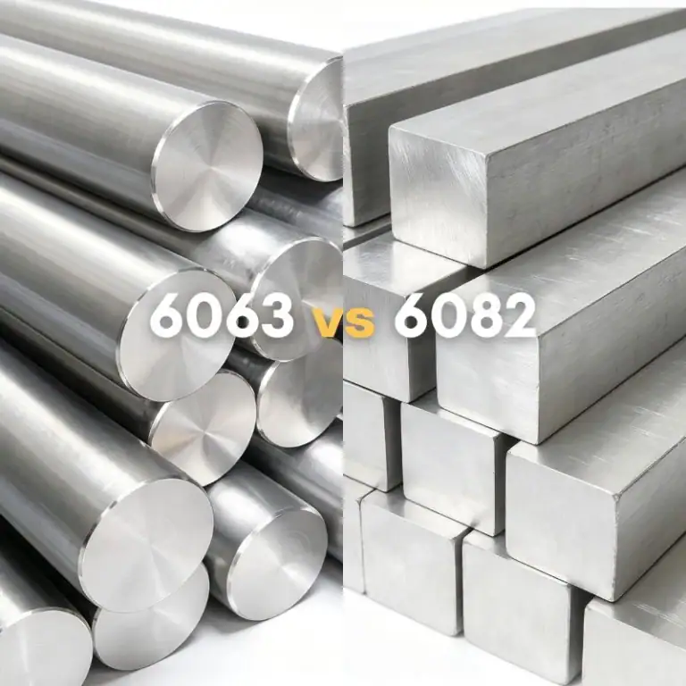 Comparison between 6063 aluminum rod and 6082 aluminum square block