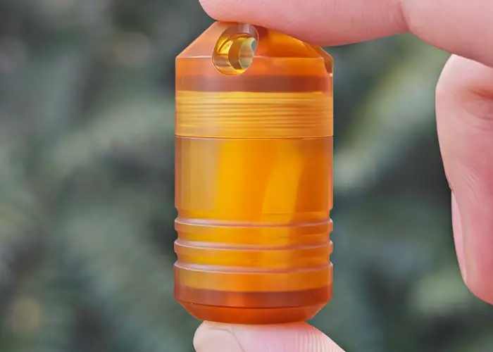 PEI CNC turned waterproof capsule storage container for portable sealed medicine bottle applications