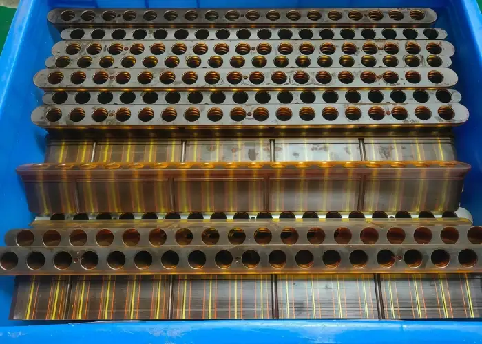 PEI engineering plastic 5-axis CNC machined multi-hole fixture tray for multi-station part holding applications