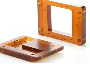 CNC machined Ultem 2300 high-temperature electrical insulation housing with 30% glass-filled PEI stability