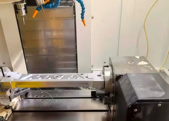 4-Axis Vertical CNC Machining Center with External Tool Magazine and A-Axis for Aluminum Long Fixture