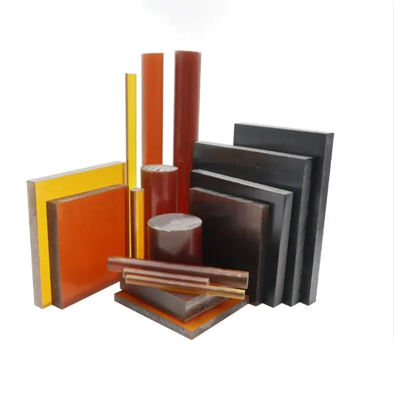 ULTEM 1000 plates and rods in amber and black PEI material for CNC machining high-performance engineering plastic components