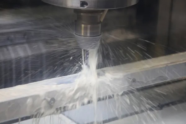 CNC machining center for high-speed cutting of metal workpieces.