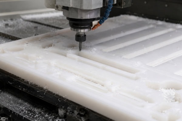 CNC processing site for plastic sheets