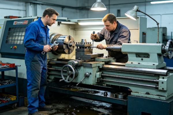 CNC turning machine maintenance scene diagram