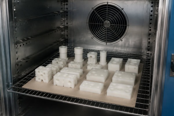 Cooling after annealing of plastics in CNC machining