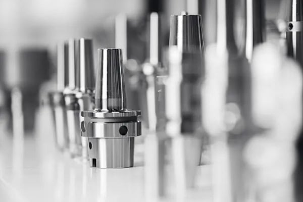 Precision metal parts displayed after CNC machining