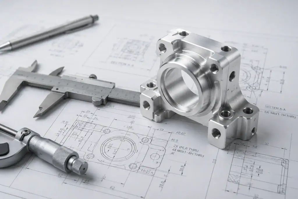 Custom metal CNC machining from engineering drawings