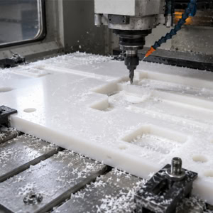 CNC processing site for plastic sheets