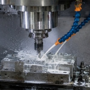 CNC vertical machining center metal milling.