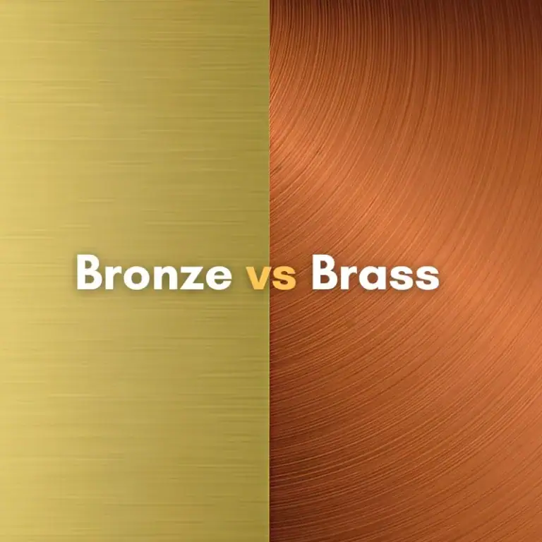 Bronze vs brass material appearance comparison showing color and surface differences