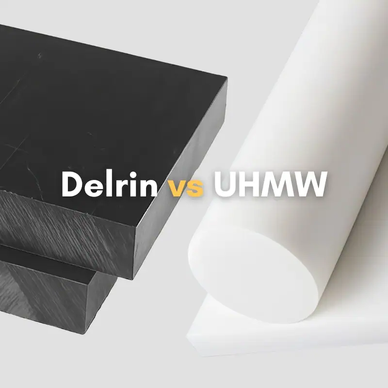 Delrin vs UHMW raw materials for engineering plastic comparison and CNC machining selection