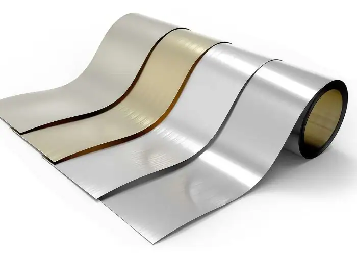 Small square tin metal material sample display
