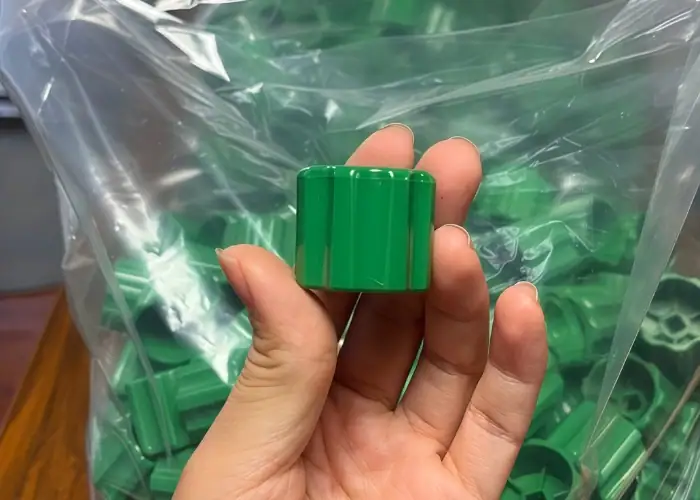 Green Injection Molded Textured Knob Cap