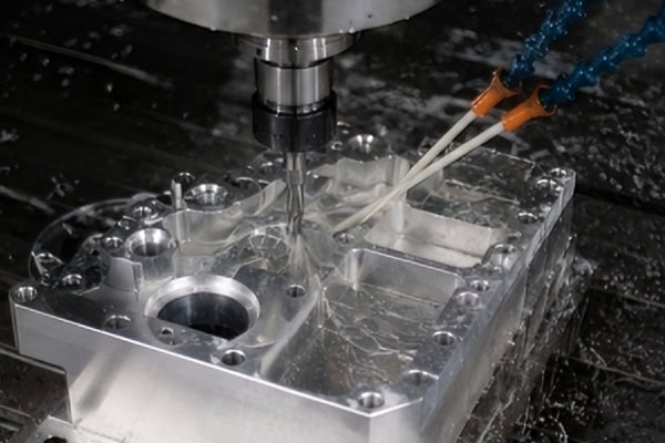 CNC milling machines perform precision drilling operations.