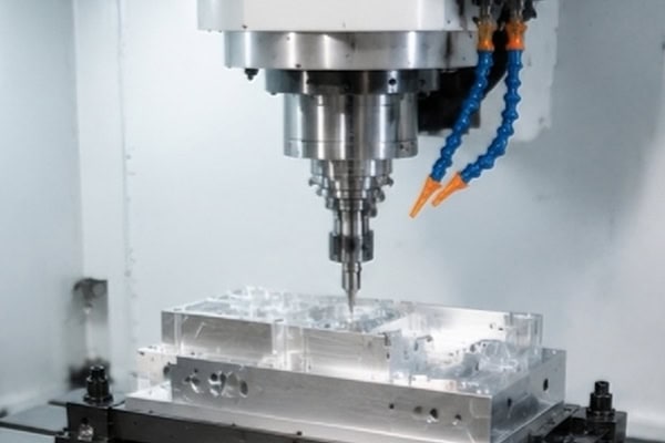 CNC vertical machining center precision milling.