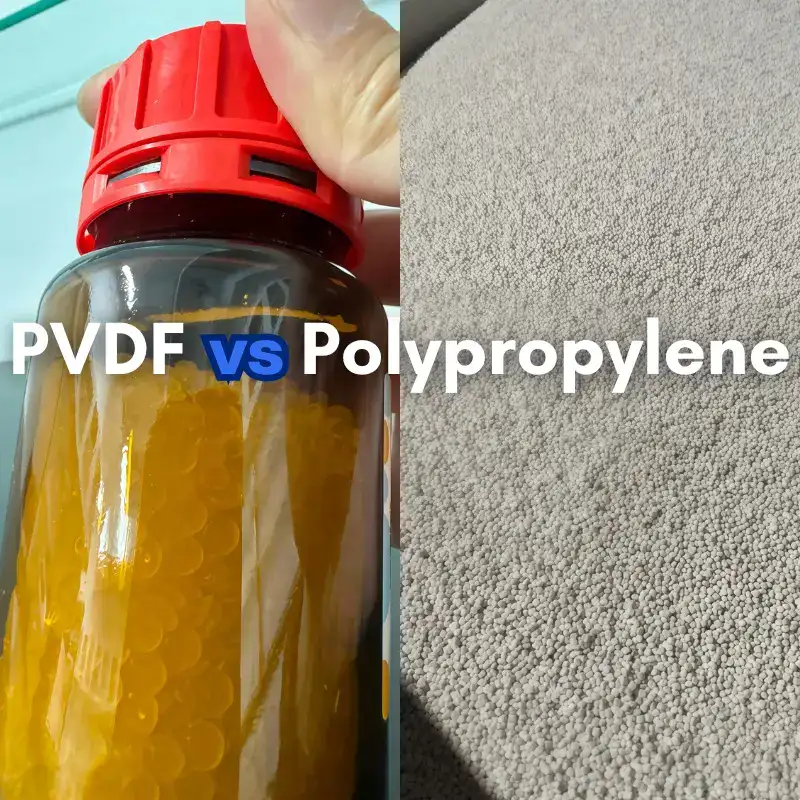PVDF Amber Bottled Pellets vs PP Gray Bulk Pellets Material Comparison