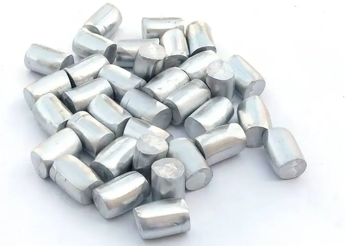 Small piece tin metal material sample display