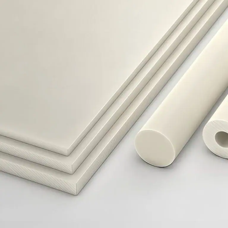 White PVDF material rods and sheets for chemical-resistant plastic machining and industrial applications