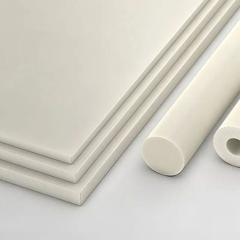 White PVDF material rods and sheets for chemical-resistant plastic machining and industrial applications