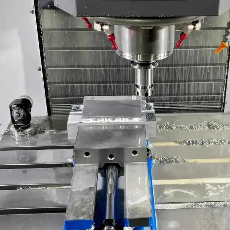 3 Axis CNC Milling aluminum robotic component assembly with machined holes, slots, and mounting surfaces