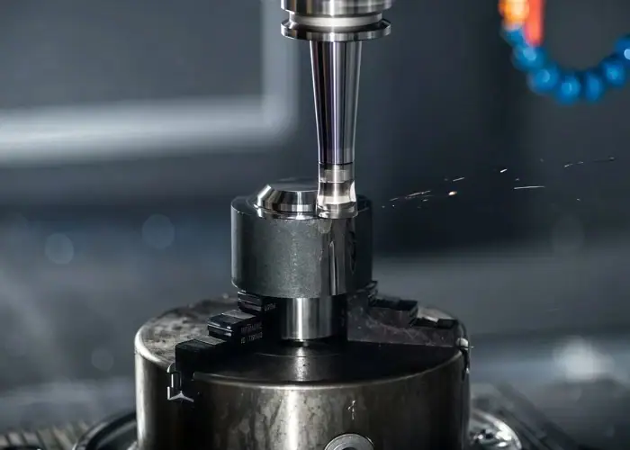 3 Axis CNC Milling cylindrical semiconductor part with precision machined aluminum features