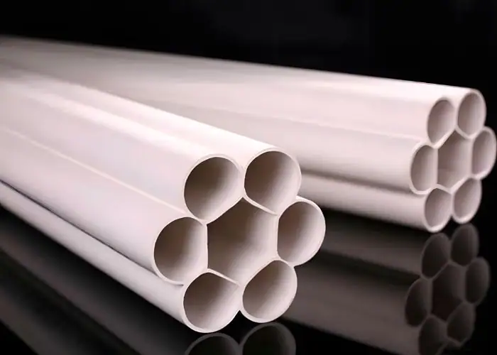PVC pipes used for fluid handling and industrial plastic applications