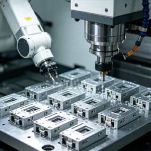 Mass production of precision electronic product structural components.