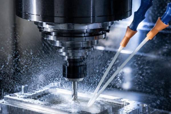 Vertical machining center for precision metal milling.