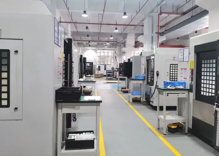 CNC machine shop using G Code programs for precision parts production