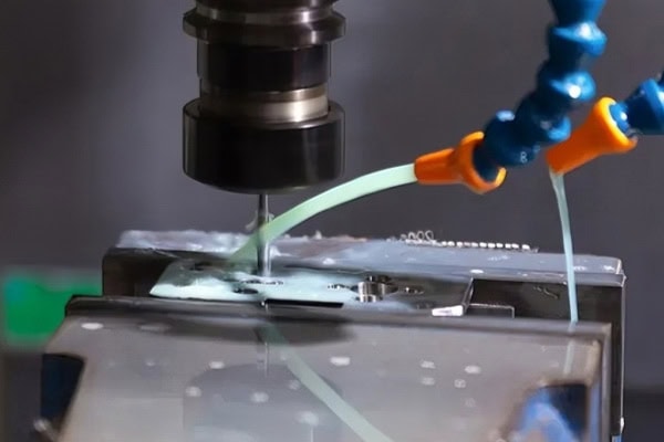 Precision milling of glass cover plates using CNC machining center.