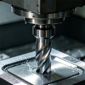 The cutting tool machines grooves inside the workpiece.