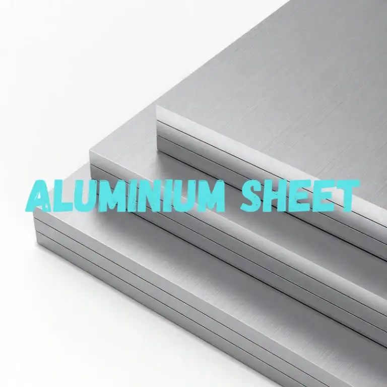 Aluminium sheet cover image showing stacked flat aluminium sheets