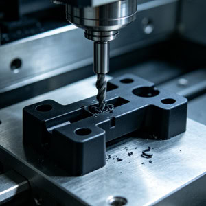 CNC Drilling of Black Plastic Parts
