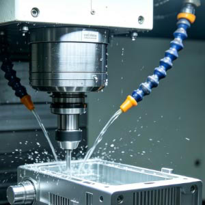 Machined one-piece aluminum alloy cavity shell.