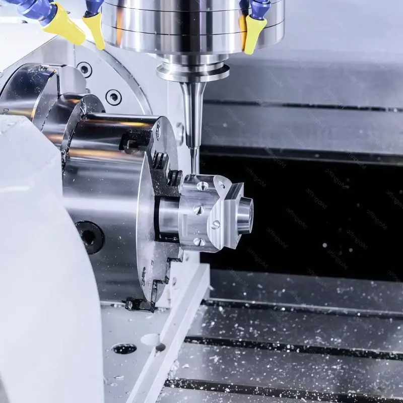 Computer numerical control machining, five‑axis machining of a robot joint shaft component part