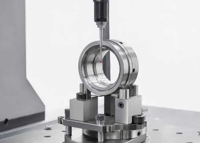 Computer numerical control machining, CNC aluminum parts undergoing three‑coordinate detection