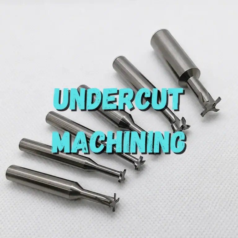 Undercut machining tools for creating recessed and hard-to-reach CNC features