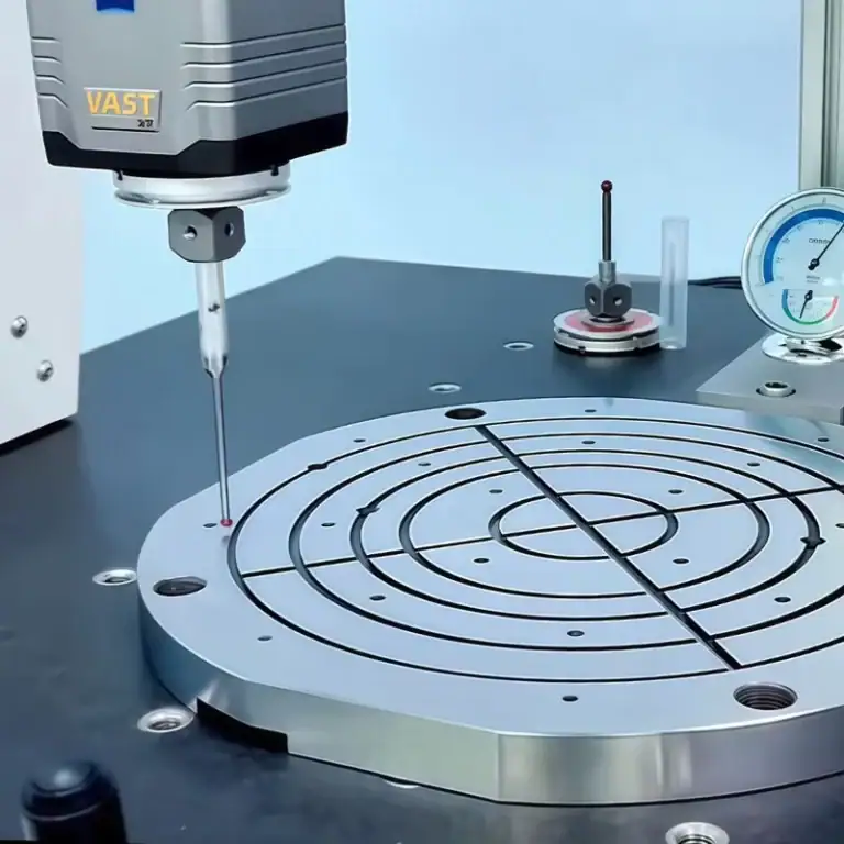 coordinate measuring machine inspecting flatness accuracy of wafer vacuum chuck