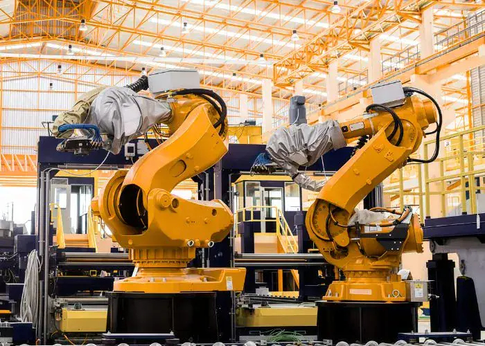 CNC machined precision components used in electronic mechanical robotic arm assembly